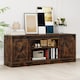 image 3 of COSTWAY Entertainment Center Farmhouse TV Stand for 70 Inch TVs Brown