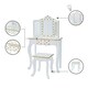 image 4 of Teamson Kids Polka Dot Prints Gisele Vanity Playset with LED Mirror
