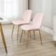 image 6 of HOMCOM Modern Dining Chairs Set of 2 with Padded Seat and Steel Legs, Pink