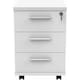 image 1 of 3 Drawer Office Storage Unit Lockable & Portable Under Desk Cabinet White