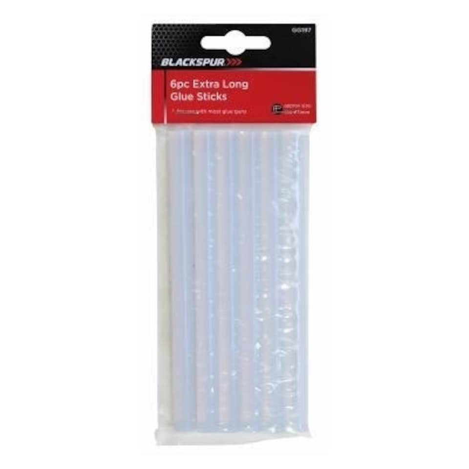 Blackspur Hot Glue Sticks - 11mm x 150mm - White - Pack of 6