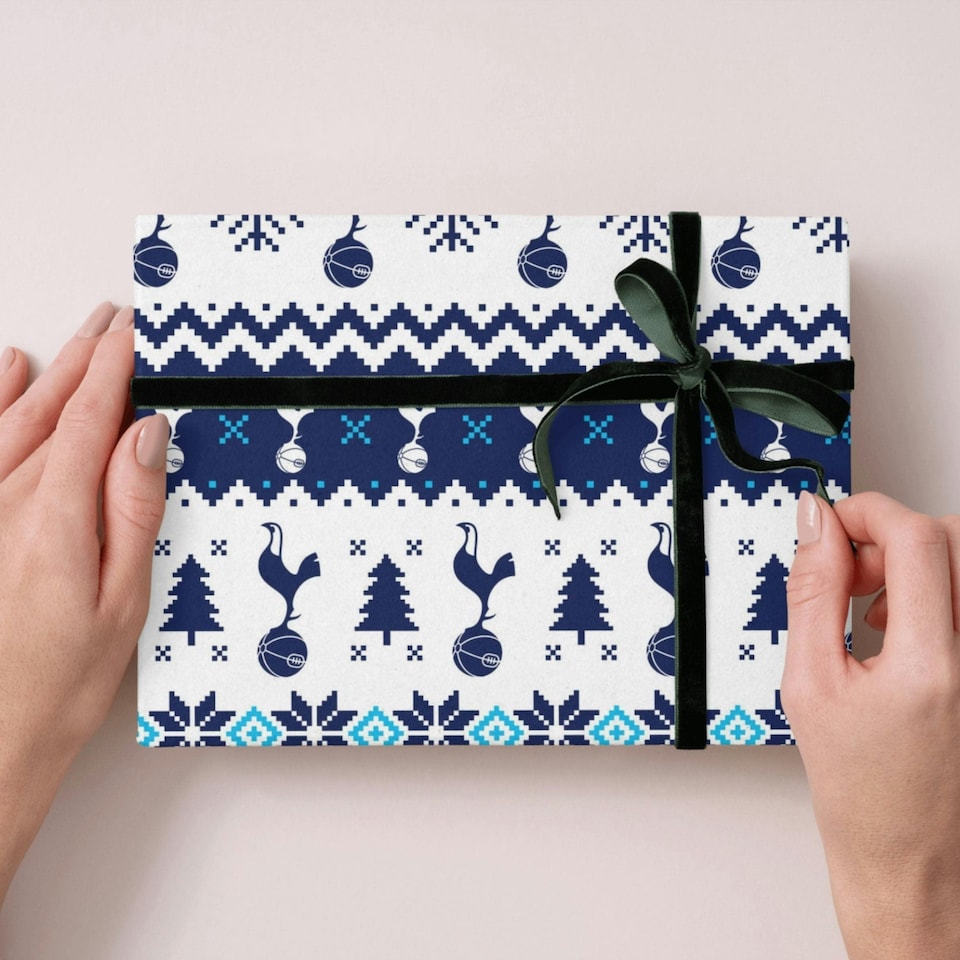 image 1 of Tottenham FC Christmas 2 Sheets & 2 Tags Gift Wrap