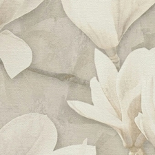 Gentle Blossoms Wallpaper in White on Grey Multi