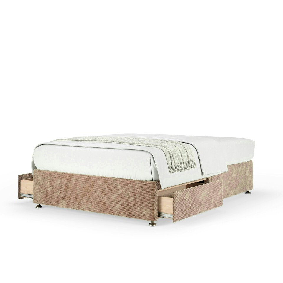 image 1 of Neptune Spring Mink Chenille 2 Drawer Divan Set Small Double