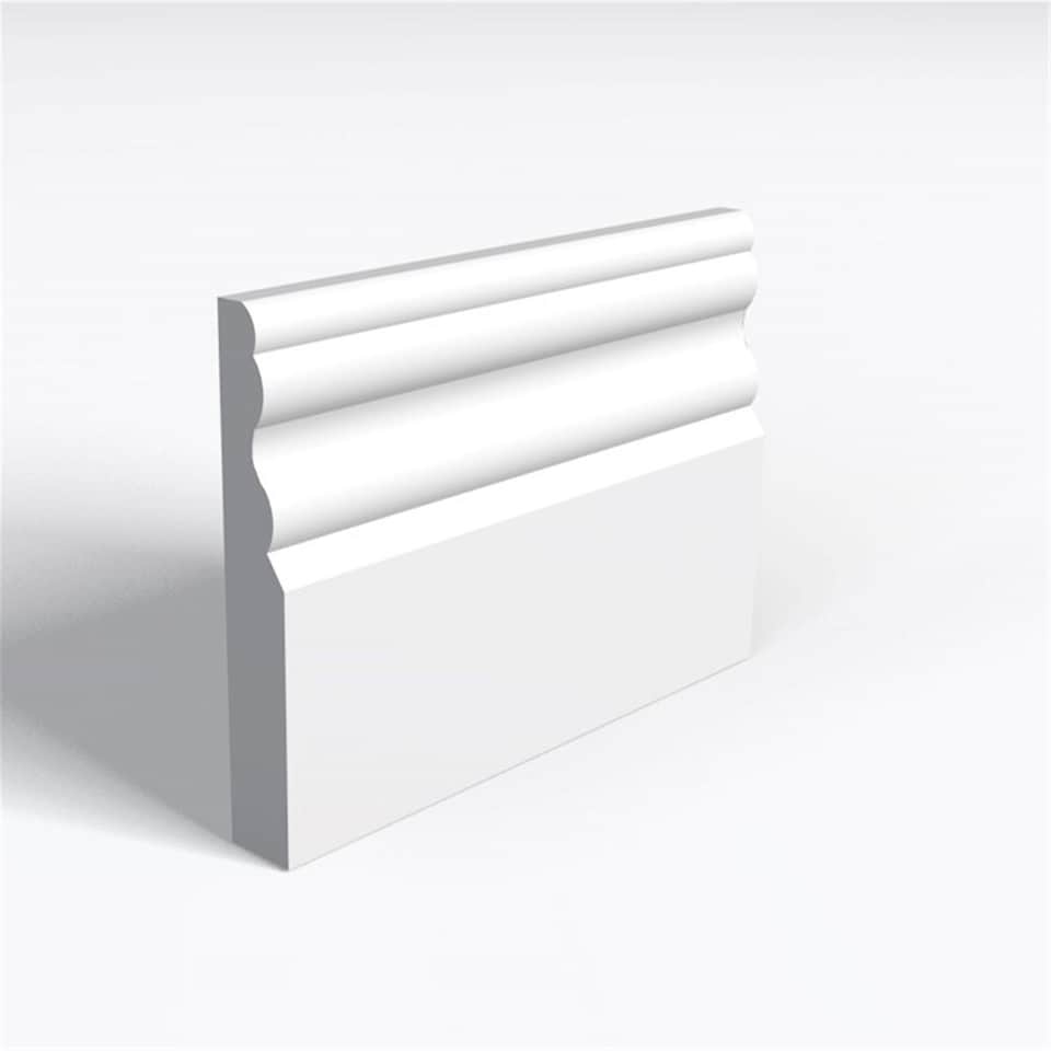 Pack of 20 (Total 20 Units) - Moisture Resistant MDF Primed Regency D Skirting Board - 25mm (T) x 94mm (H) x 4200mm (L)