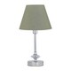 image 2 of Set of 2 Chrome Jewelled Table Lamps with Sage Green Shades Chrome | Green
