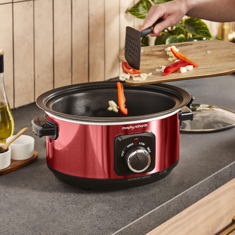 image 1 of Morphy Richards Accents Sear & Stew 3.5L Slow Cooker Red