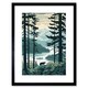 image 1 of Great Bear Rainforest Coastal Mountain Landscape 9x7" Black Framed Wall Art Print