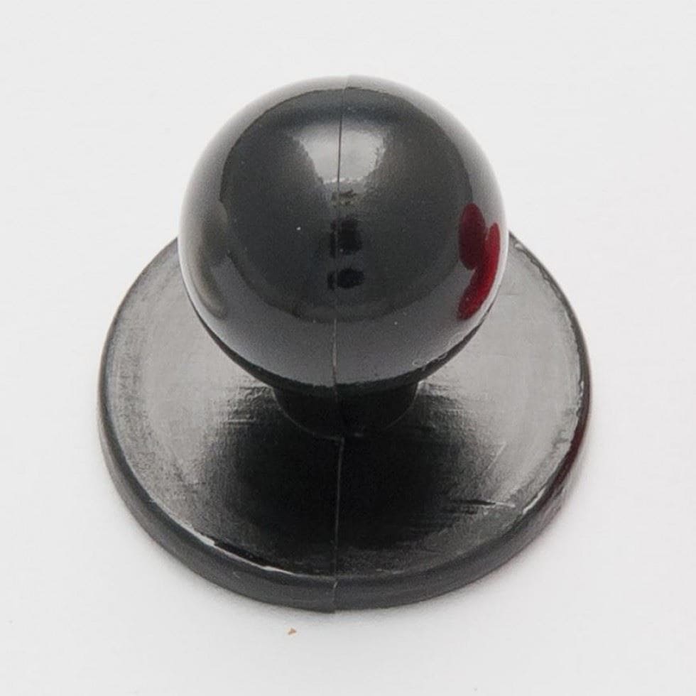 Minerva Black Round Plastic Chefs Buttons for Dressmaking - 18mm - per value pack of 100