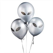 Blast Off Alien Biodegradable Latex Balloons 30cm / 12 in - Pack of 5