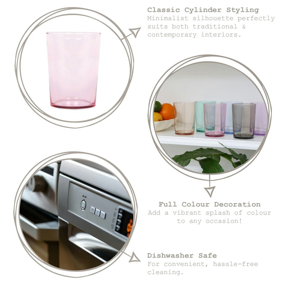 image 1 of LAV Bodega Glass Tumblers - 345ml - Full Colour - Pack of 12 Multi