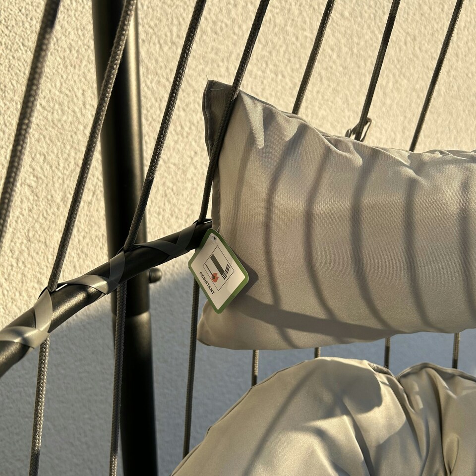 image 1 of Azura Hanging Egg Chair - Swing Pod Egg Chair - Large with deep Grey Cushions