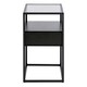 image 3 of Randolf Bedside Table in Black with Smoked Glass