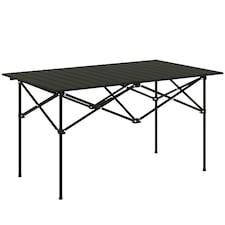 Outsunny Portable Camping Table, 3ft Lightweight Folding Aluminium Picnic Table with Roll Up Top, Carry Bag for Outdoor Camping, Picnic, Hiking, Cooking, BBQ, Fishing, Black