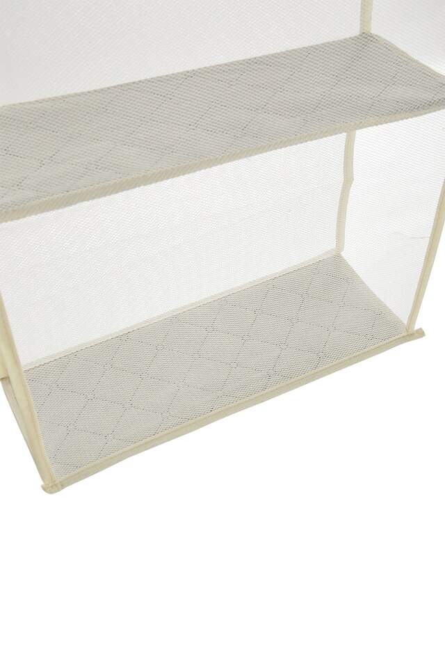 image 1 of Living and Home 4 Tier Hanging Handbag Purse Storage Organizer | Cream | 4 Tier