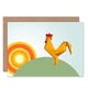 image 1 of Origami Sunrise Rooster Art Blank Just to Say Card