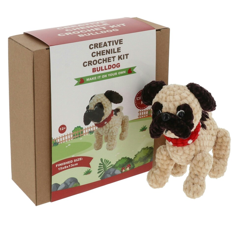 Joe Davies Crochet Kit Chenille Bull Dog