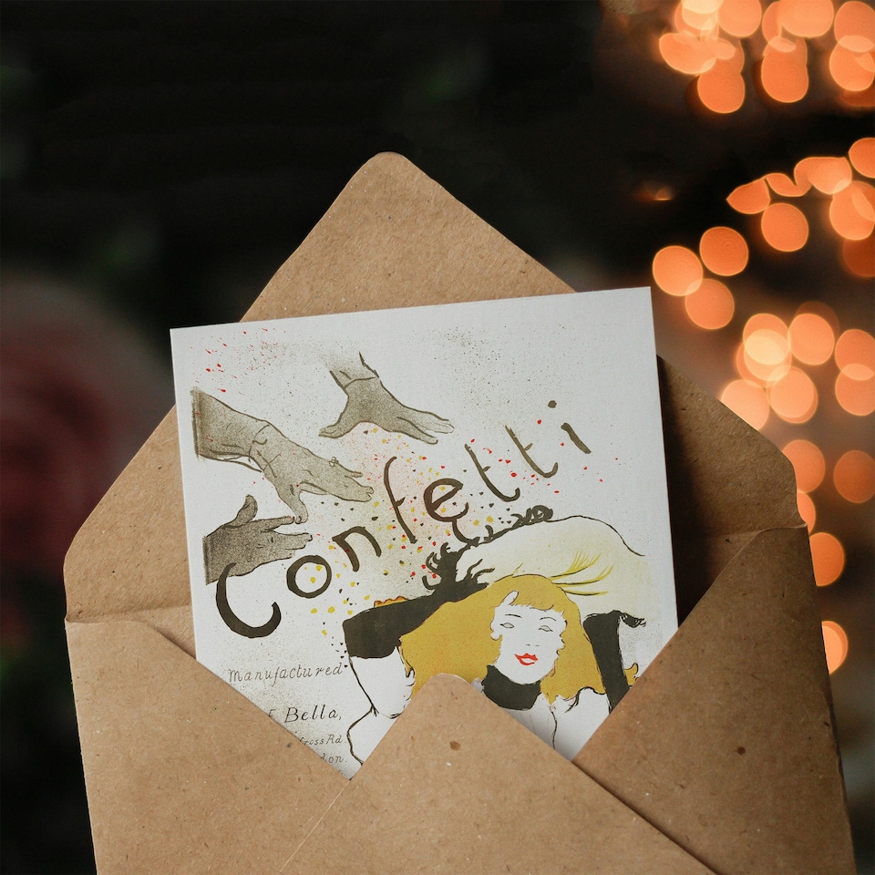 image 1 of Toulouse Lautrec Art Card Confetti Vintage French Advert
