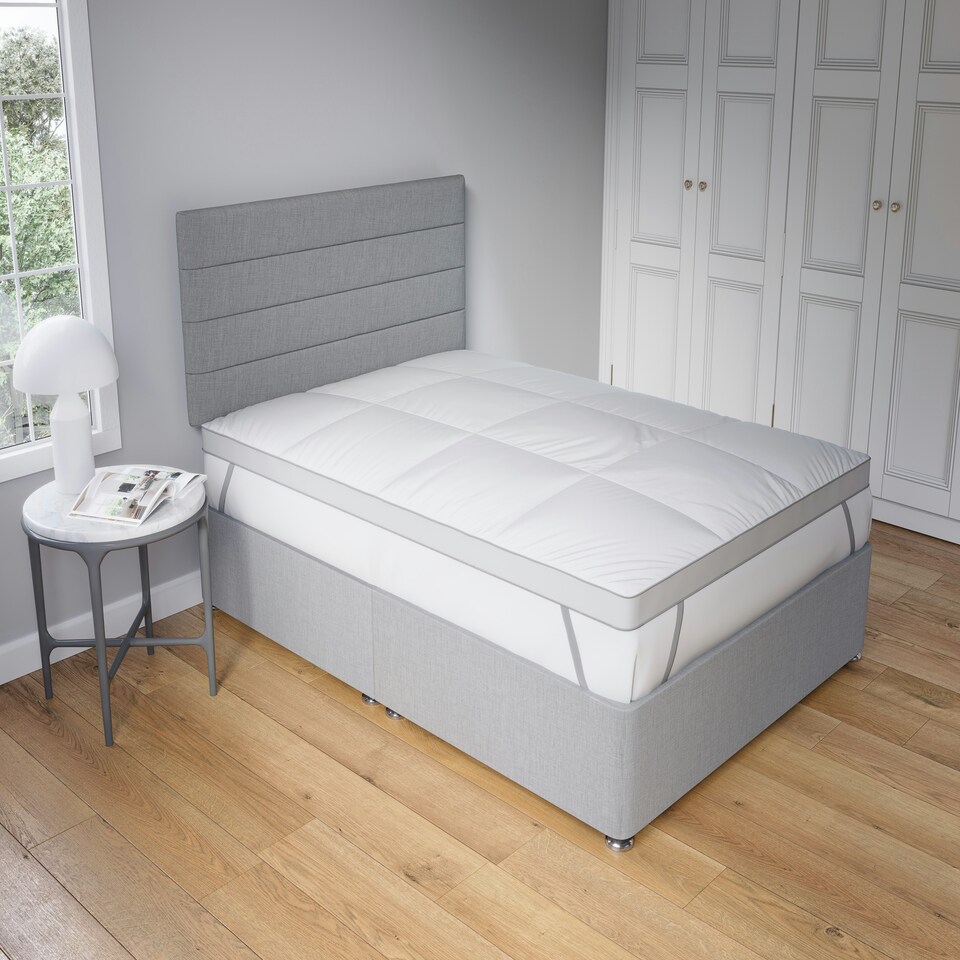 image 1 of Dual Layer 3cm Mattress Topper Air Flow Hypo Allergenic Soft Touch Bedding White | Small Single