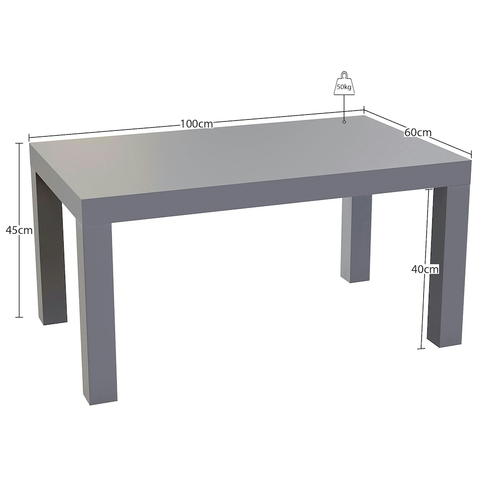 image 1 of Vida Designs Beeston Coffee Table Side Living Room Home Table, Grey