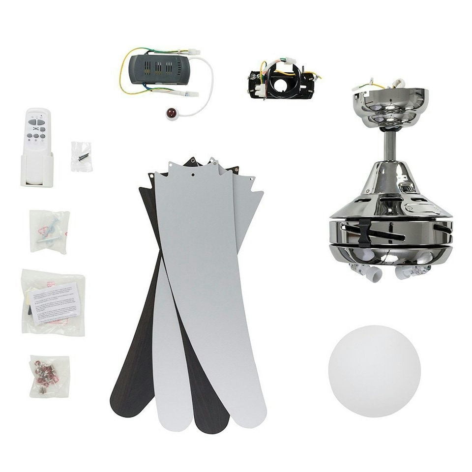 image 1 of ValueLights Apache Silver Ceiling Fan Light