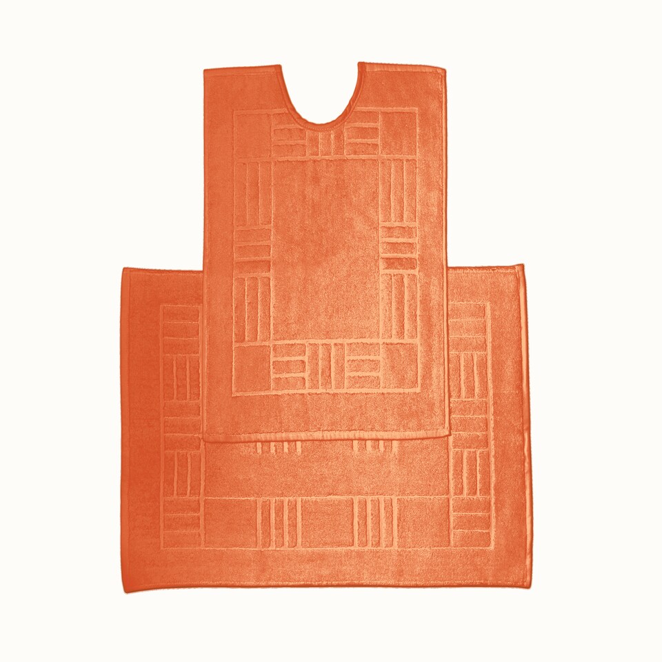 Chatsworth Pure Cotton Bath Mats Super Soft and absorbent (85x50 cm) | Orange | Tangerine | 80x50 cm | 1