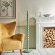 image 5 of Higgledy Gloss Cotswold Green Paint Floor Lamp with Coral Pink Fabric Ikat Shade 35cm E27