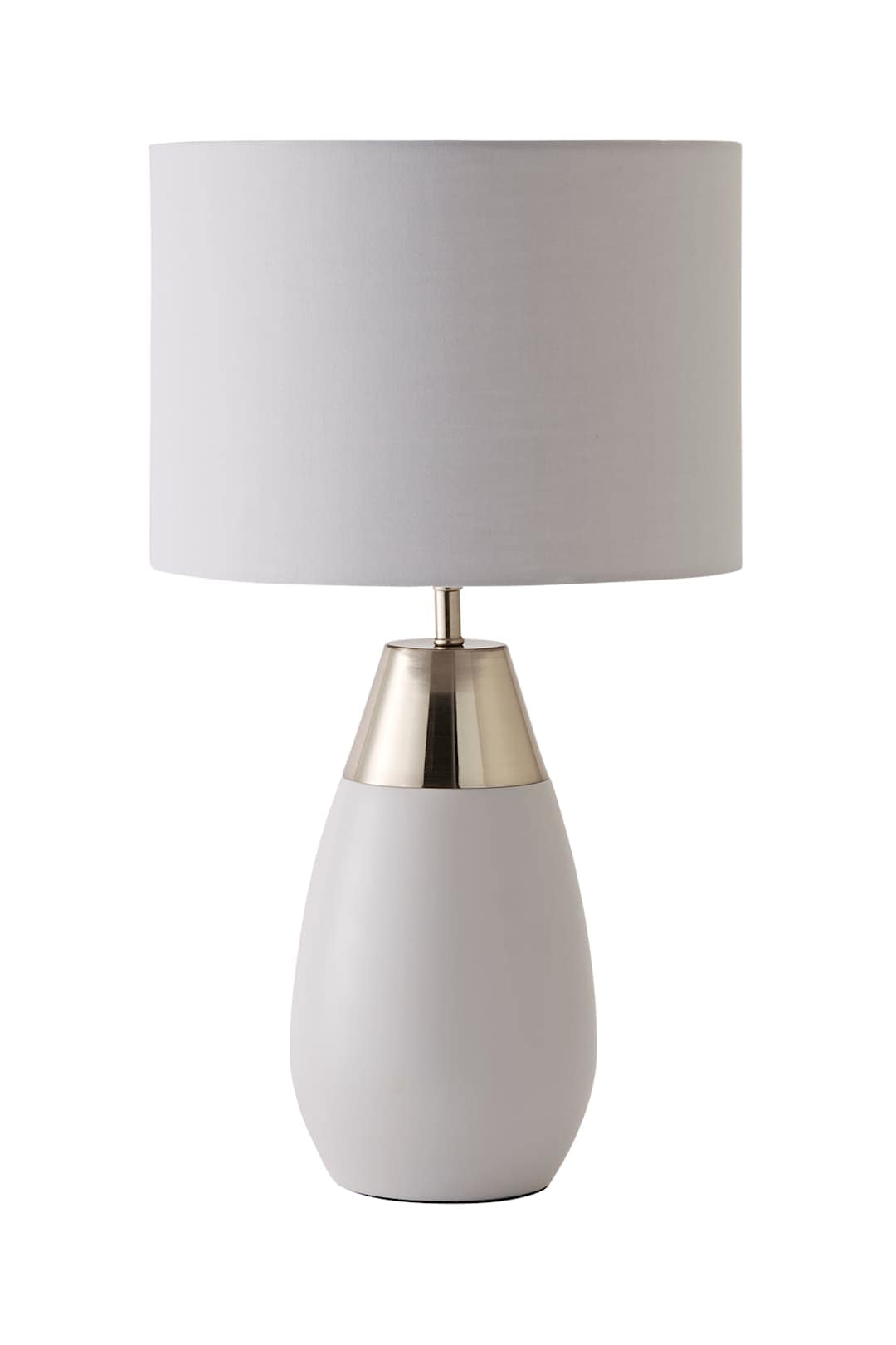 ValueLights Hurst Bulbous Large Touch Table Lamp with Matching Shade & Bulb in Grey