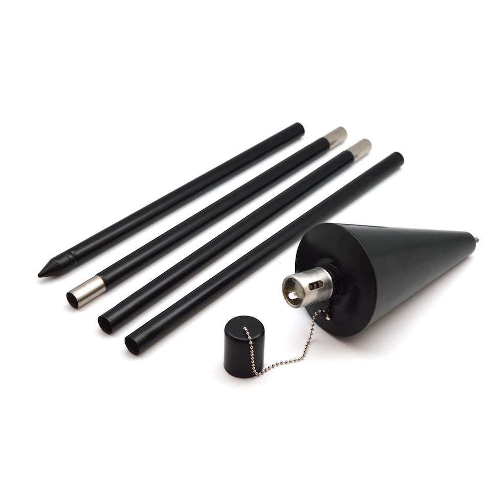 image 1 of Harbour Housewares Metal Cone Garden Fire Torches - 1.46m - Black - Pack of 2