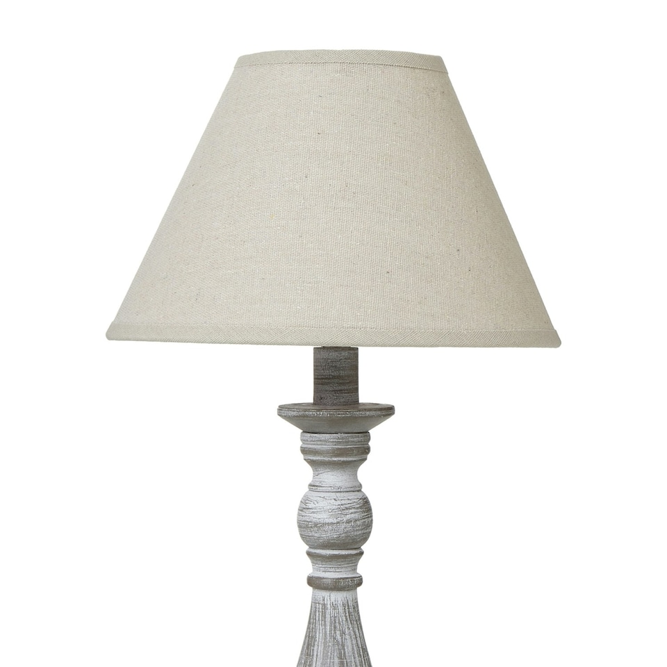 image 1 of Hill Interiors Augusta Column Table Lamp (UK Plug) - Grey - 31cm x 12cm x 12cm