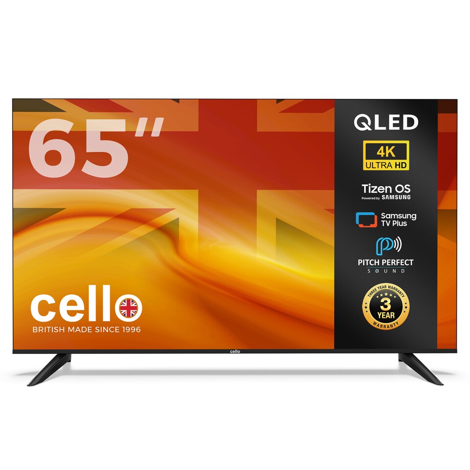 image 1 of Cello CQ6525TZ 65" QLED 4K UHD Smart Tizen OS Powered by Samsung TV