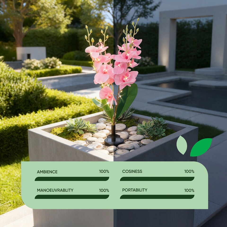 image 1 of Gardenwize Solar Orchid Lights with 30 Warm LED's