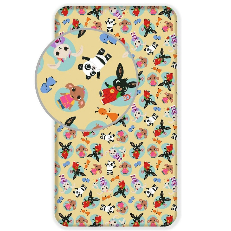Bing Bunny Cotton Fitted Sheet - Pale Yellow - Single