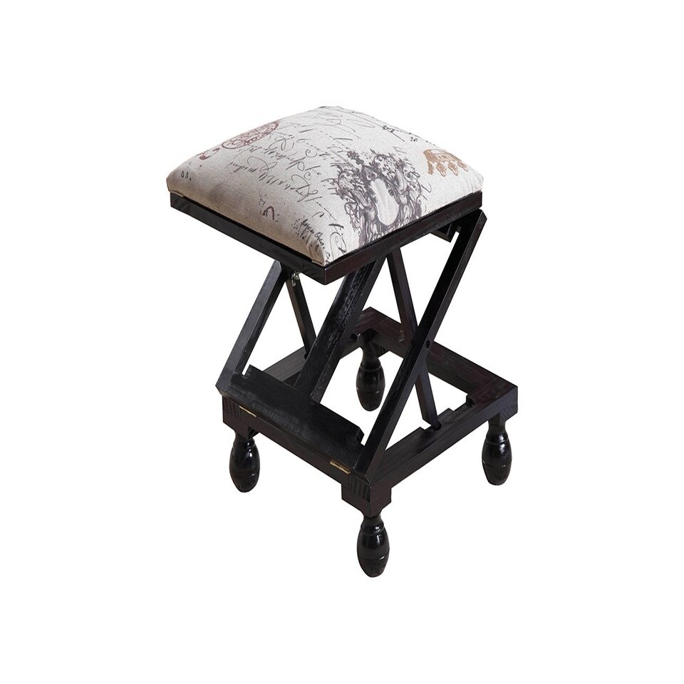 image 1 of Greenhurst Adjustable 3-Position Footstool with Padded Top, Mahogany Finish Brown | Mahogany