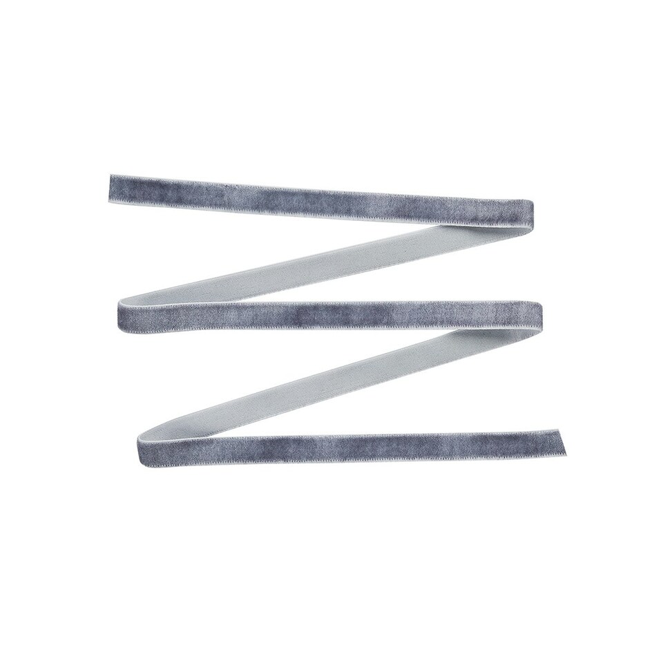 image 1 of Light Grey Velvet Ribbon - 10mm x 5m