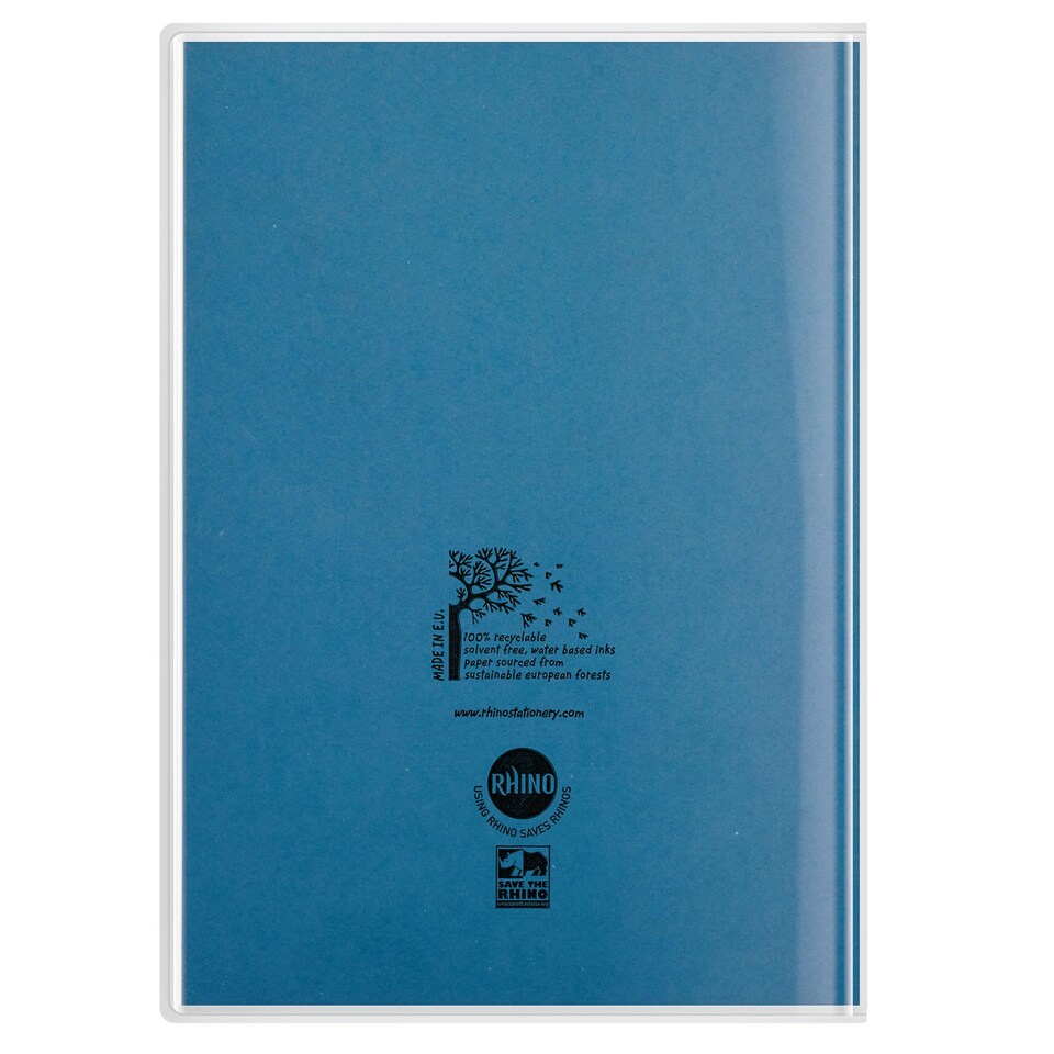 image 1 of Rhino Plastic Protective Sleeves Exercise Book Covers Clear A4 50 Pack