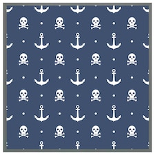 Anchor with skull & bones (Picutre Frame) Grey | L