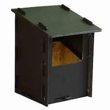 Eco Robin Nest Box - Recycled LDPE Plastic/Wood - L17 x W17 x H26 cm Black | One Size