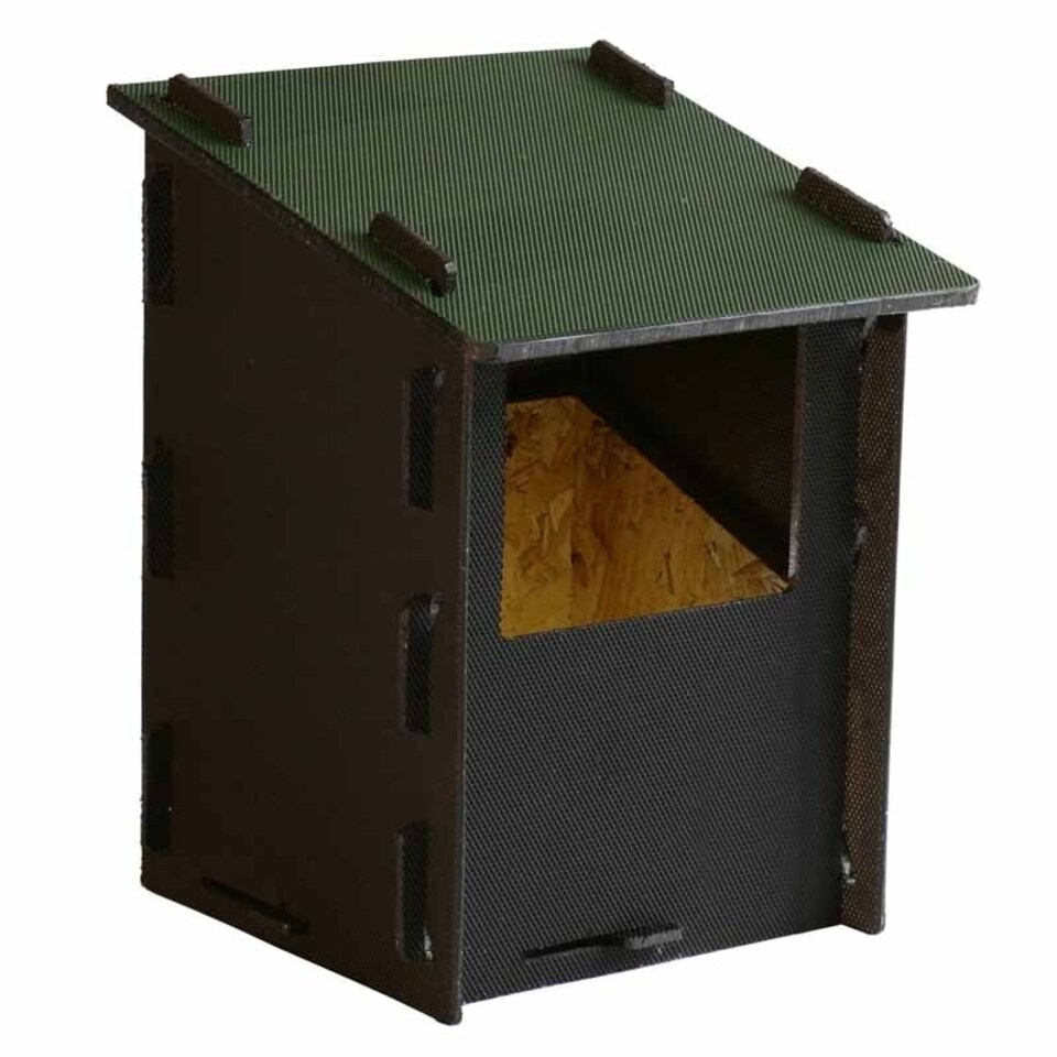 image 1 of Eco Robin Nest Box - Recycled LDPE Plastic/Wood - L17 x W17 x H26 cm Black | One Size