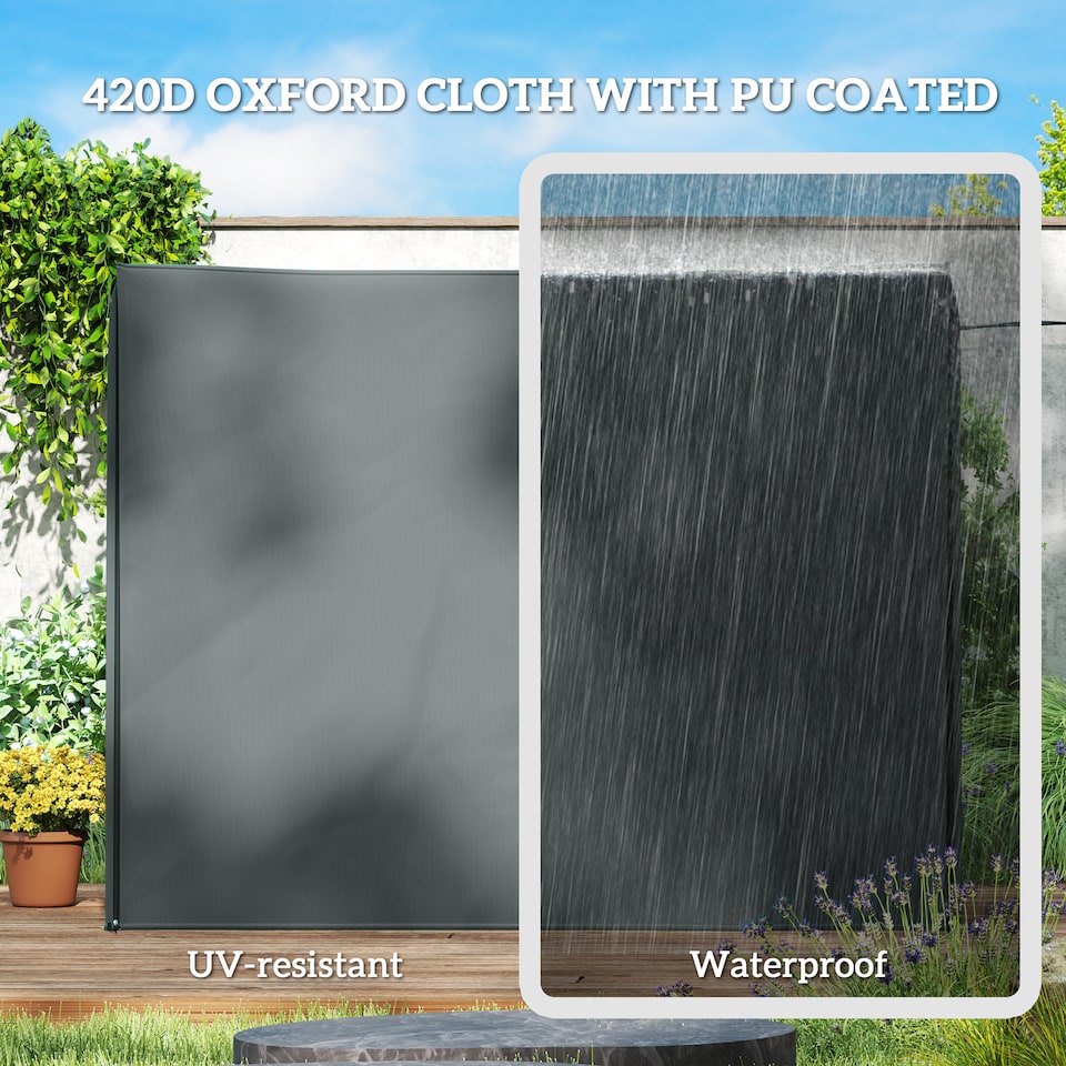 image 1 of Outsunny 3 Seater Garden Swing Cover, Windproof and Anti-UV, Grey