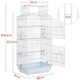 image 3 of Yaheetech 104.5 cm Tall Open Top Metal Birdcage Parrot Cage White