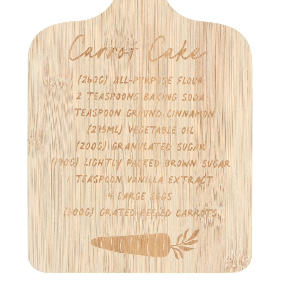 image 1 of Something Different Carrot Cake Recipe Bamboo Cutting Board - Natural - One Size Cream