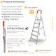image 2 of Lightweight Step Ladders - Compact Aluminium Stepladder with Non-Slip Wide Step, Portable Silver Color - Tall Folding Ladder with Platform Silver | Orange | 6 - Step 167 cm