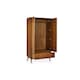image 4 of Cherry Ash Wood Veneer 2 Door 1 Drawer Wardrobe