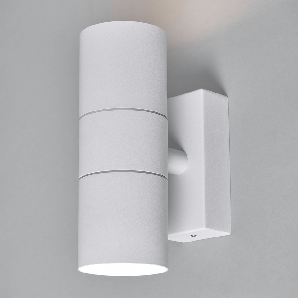 image 1 of BHS Jared Outdoor Up and Down Wall Light, White White | White