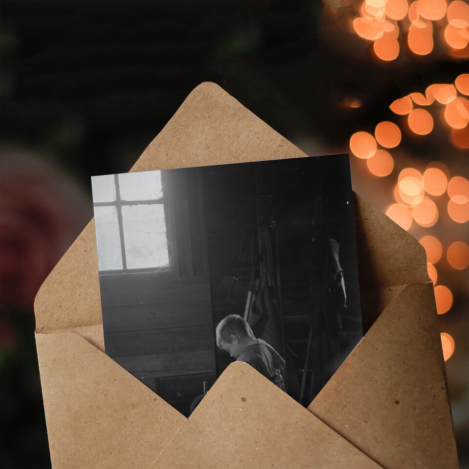 image 1 of Fred Brockett Blacksmiths Apprentice Boy Photograph Art Greeting Card