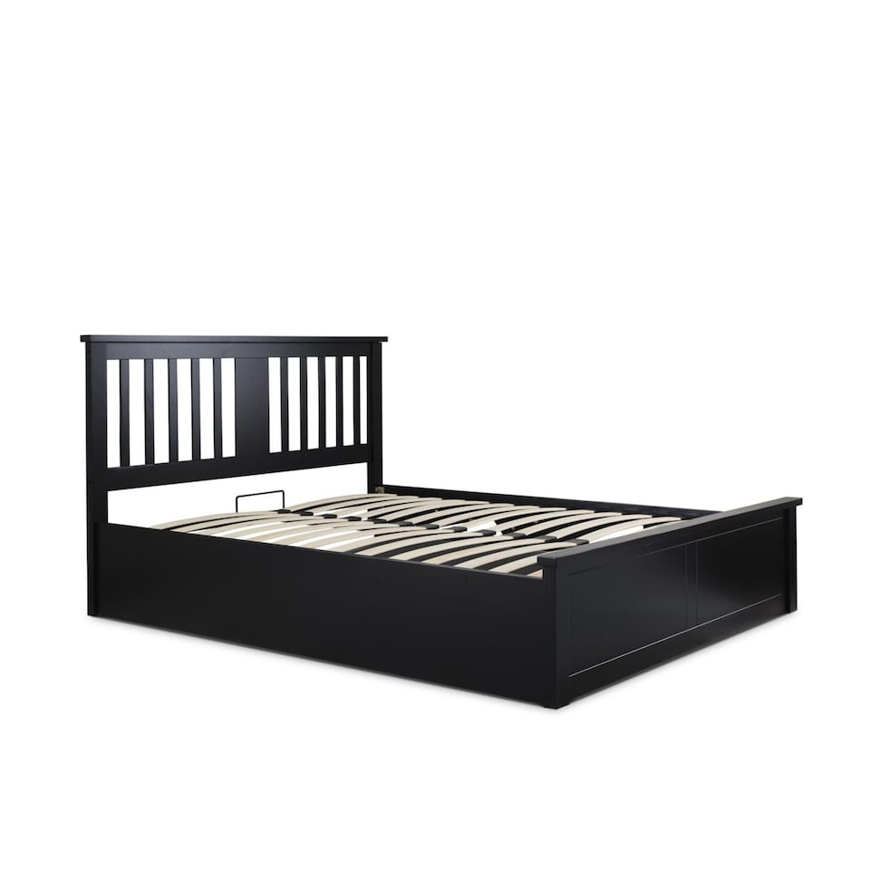 image 1 of Painted Wood King Size Ottoman Bed  in Black