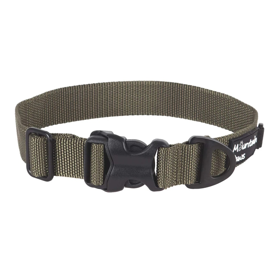 image 1 of Mountain Paws Extra Tough Olive Dog Collar | Green | Olive | L | 1