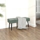 image 7 of HOMCOM End of Bed Bench w/ Thick Padding and Steel Legs for Entryway, Green