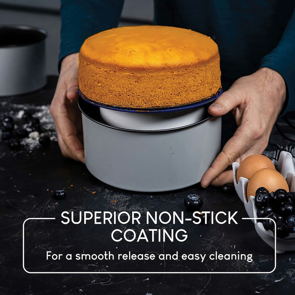 image 1 of PushPan Set of 2 x 7 Inch Shallow Cake Tins